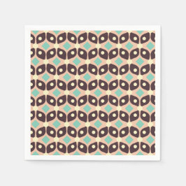 Seamless geometric pattern in dark brown leaf  serviette