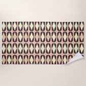 Seamless geometric pattern in dark brown leaf  strandtuch (Vorderseite)