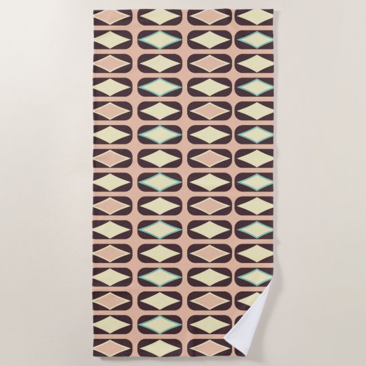 Seamless geometric pattern in dark brown leaf  strandtuch (Vorderseite)