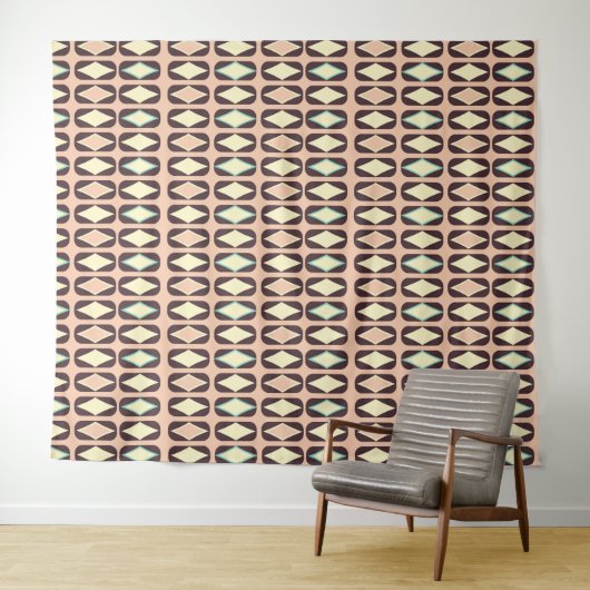 Seamless geometric pattern in dark brown leaf  wandteppich (Beispiel (Horizontal))