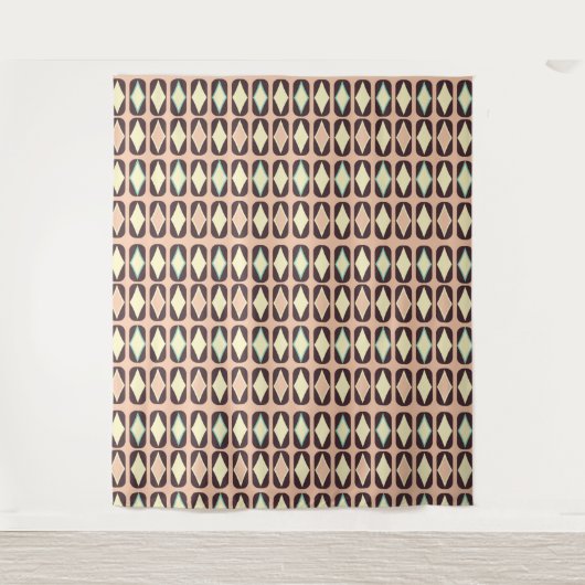 Seamless geometric pattern in dark brown leaf  wandteppich (Vorderseite)