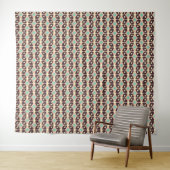 Seamless geometric pattern in dark brown leaf  wandteppich (Beispiel (Horizontal))
