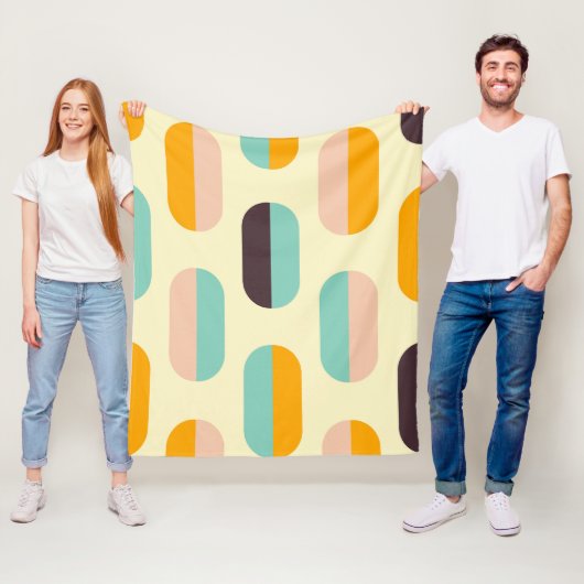 Seamless geometric pattern in retro vibes fleecedecke (Beispiel)