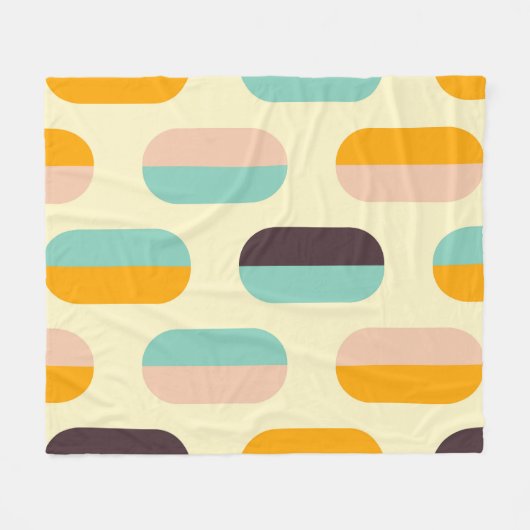Seamless geometric pattern in retro vibes fleecedecke (Vorderseite (Horizontal))
