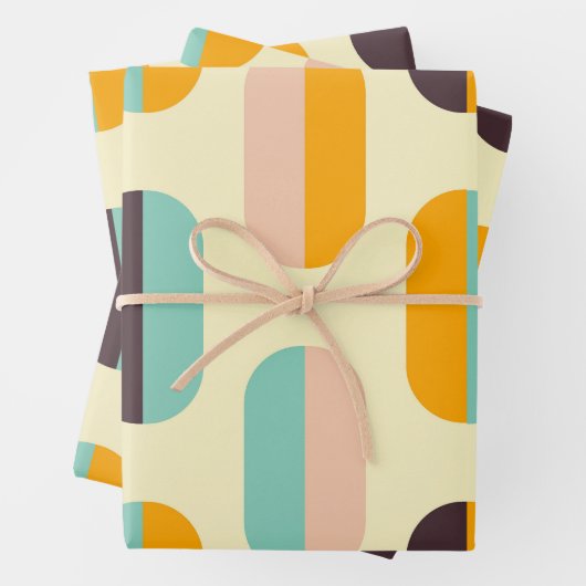 Seamless geometric pattern in retro vibes geschenkpapier set (Beispiel)