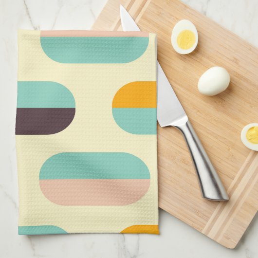 Seamless geometric pattern in retro vibes geschirrtuch (Viertel Falte)