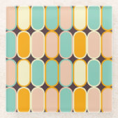 Seamless geometric pattern in retro vibes glasuntersetzer (Vorderseite)