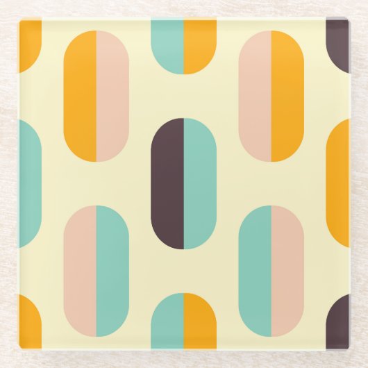 Seamless geometric pattern in retro vibes glasuntersetzer (Vorderseite)