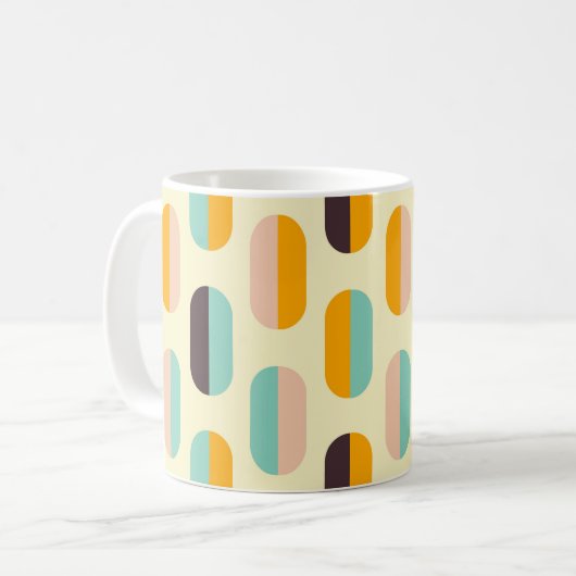 Seamless geometric pattern in retro vibes kaffeetasse (Vorderseite Links)