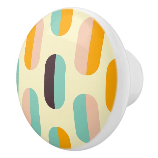 Seamless geometric pattern in retro vibes keramikknauf (Rechts)