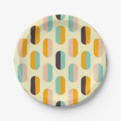 Seamless geometric pattern in retro vibes pappteller (Vorderseite)