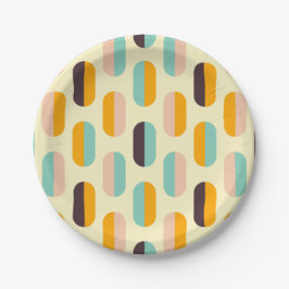 Seamless geometric pattern in retro vibes pappteller