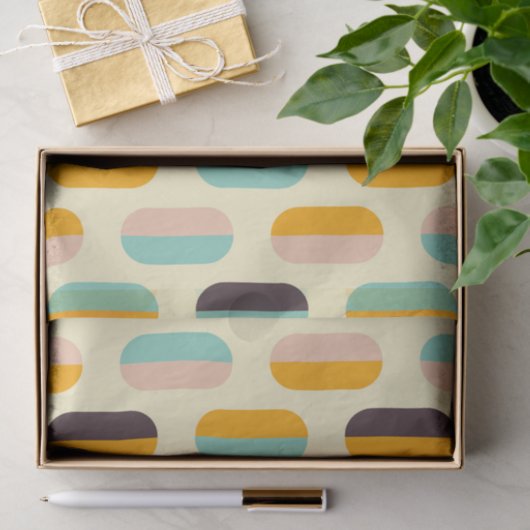 Seamless geometric pattern in retro vibes seidenpapier (Geschenk)