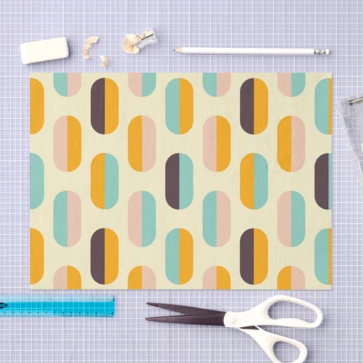Seamless geometric pattern in retro vibes seidenpapier (Handwerk)