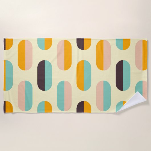 Seamless geometric pattern in retro vibes strandtuch (Vorderseite)