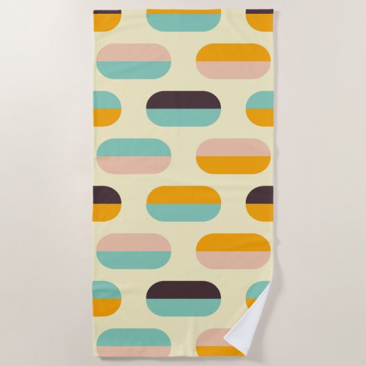 Seamless geometric pattern in retro vibes strandtuch (Vorderseite)