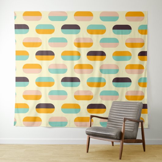 Seamless geometric pattern in retro vibes wandteppich (Beispiel (Horizontal))