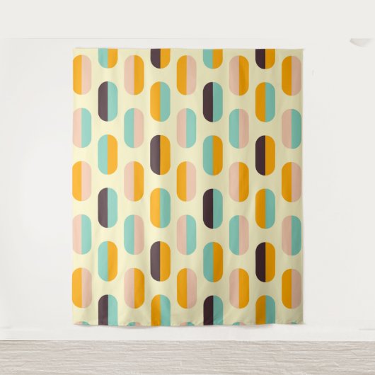 Seamless geometric pattern in retro vibes wandteppich (Vorderseite)