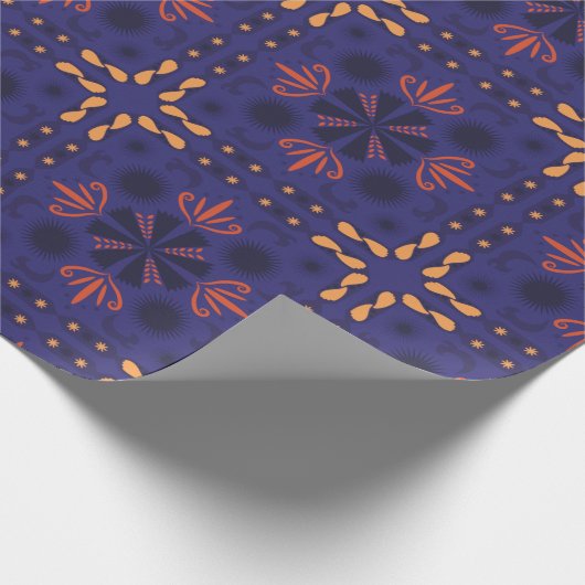 Seamless geometric pattern with orange and red  geschenkpapier (Ecke)