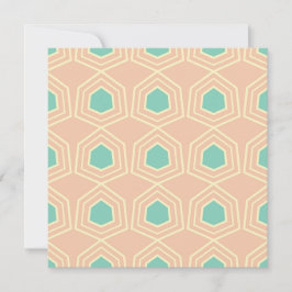 Seamless geometric pattern with teal pentagons dankeskarte