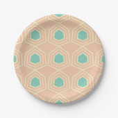 Seamless geometric pattern with teal pentagons pappteller (Vorderseite)