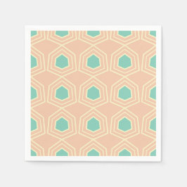 Seamless geometric pattern with teal pentagons serviette
