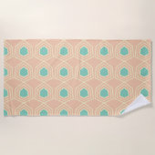 Seamless geometric pattern with teal pentagons strandtuch (Vorderseite)