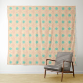 Seamless geometric pattern with teal pentagons wandteppich (Beispiel (Horizontal))