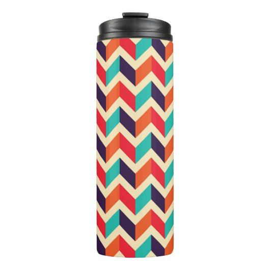 Seamless geometric pattern with zigzags background thermosbecher (Vorderseite)