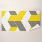 Seamless Graue und gelbe isometrische Kubiktrident Badehandtuch (Badehandtuch)