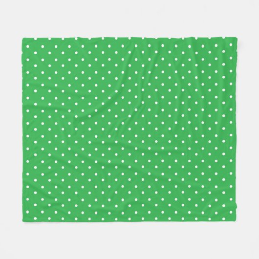 Seamless green background polka dot pattern fleecedecke (Vorderseite (Horizontal))