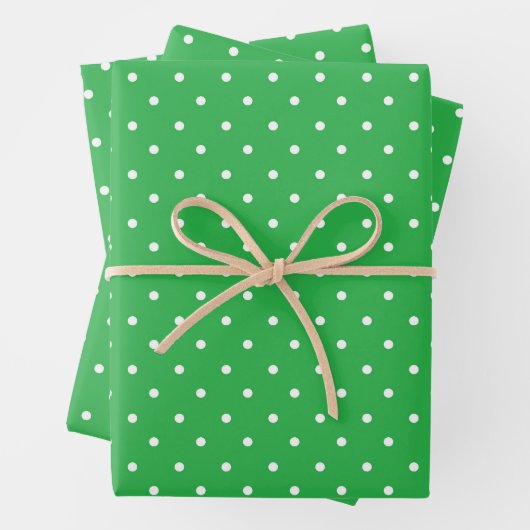Seamless green background polka dot pattern geschenkpapier set (Beispiel)