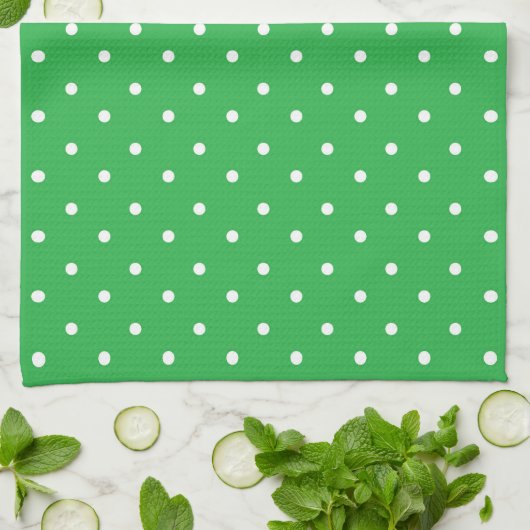 Seamless green background polka dot pattern geschirrtuch (Gefaltet)