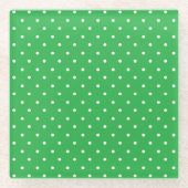 Seamless green background polka dot pattern glasuntersetzer (Vorderseite)