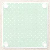 Seamless green background polka dot pattern glasuntersetzer (Rückseite)