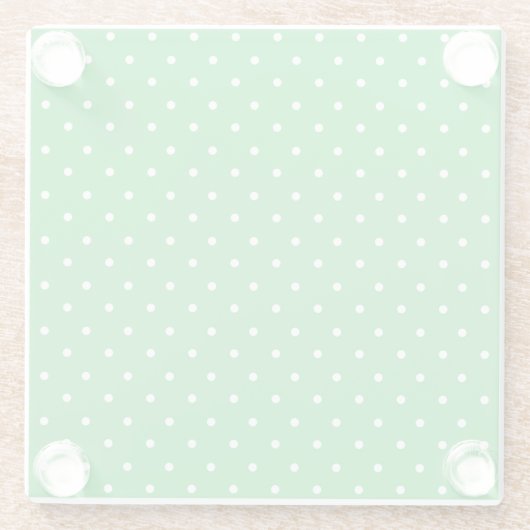 Seamless green background polka dot pattern glasuntersetzer (Rückseite)