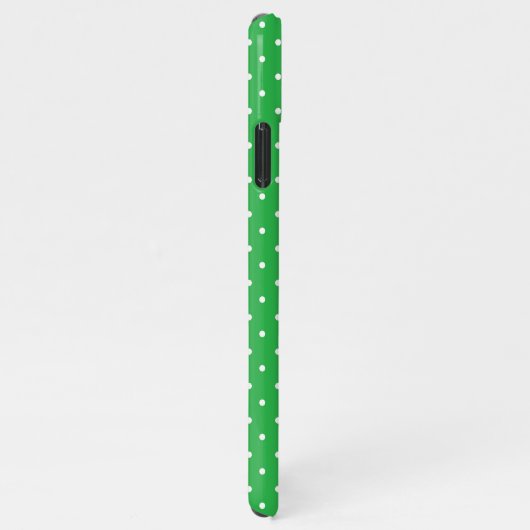 Seamless green background polka dot pattern iPhone hülle (Rechte Seite)
