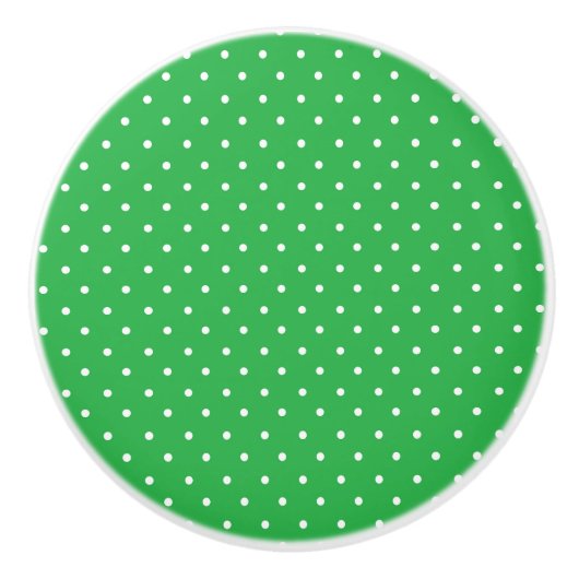 Seamless green background polka dot pattern keramikknauf (Vorderseite)