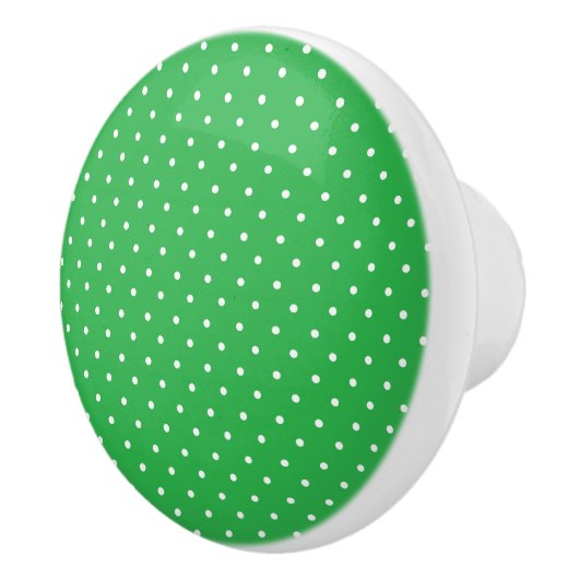 Seamless green background polka dot pattern keramikknauf (Rechts)
