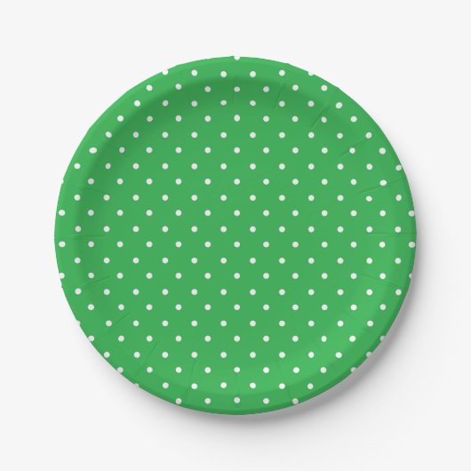 Seamless green background polka dot pattern pappteller (Vorderseite)