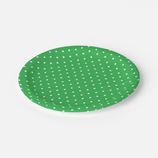 Seamless green background polka dot pattern pappteller (Schrägansicht)