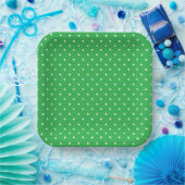 Seamless green background polka dot pattern pappteller (Party)