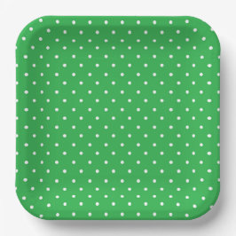 Seamless green background polka dot pattern pappteller