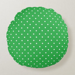 Seamless green background polka dot pattern rundes kissen