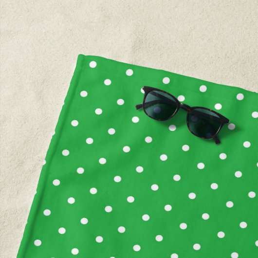 Seamless green background polka dot pattern strandtuch (Beispiel)