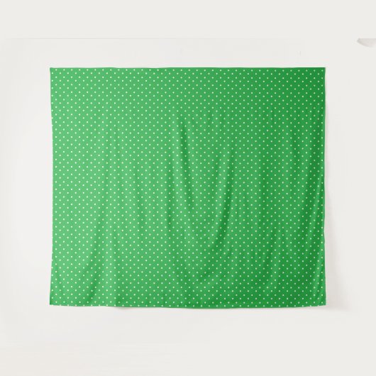 Seamless green background polka dot pattern wandteppich (Vorderseite (Horizontal))