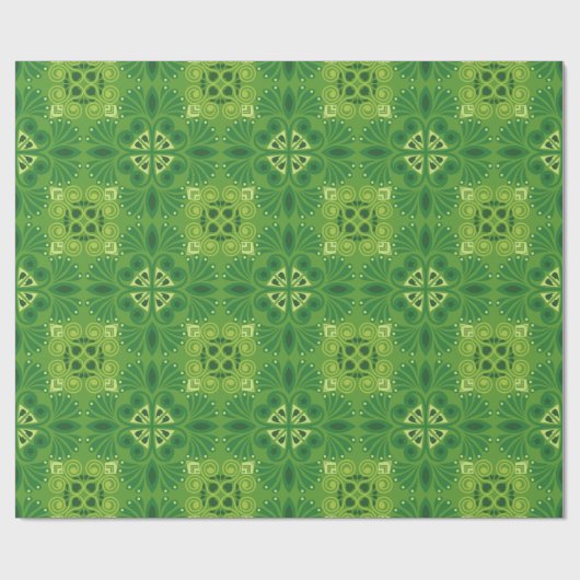 Seamless green floral pattern with symmetrical geschenkpapier (Flach)