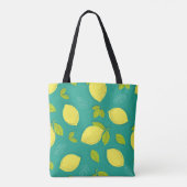 Seamless Hand Drawn Lemon with Leaves Pattern in B Tasche (Rückseite)