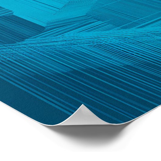  Seamless High-Contrast Cyan Grid Tiling Pattern Poster (Ecke)