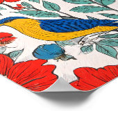 Seamless High-Saturation Folk Art Tiling Pattern Poster (Ecke)